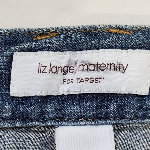 Liz Lange Maternity Medium Light Wash Distressed Jean Maternity Shorts Size XS - Picture 8 of 10